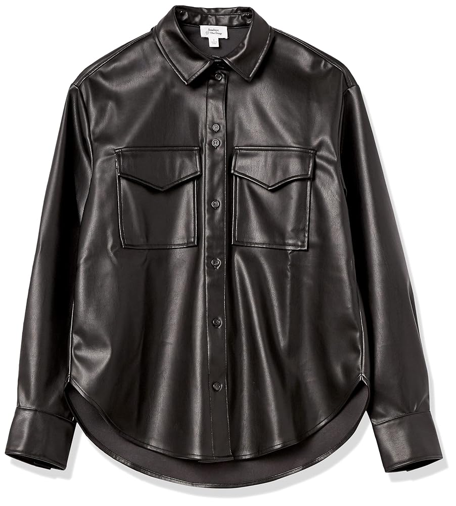 T☆herlipto down jacket S Amazon.com: The Drop Women's @lisadnyc Faux Leather Long